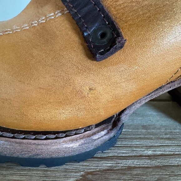 FREEBIRD Cora Genuine Leather Tan Brown Straps Silver Hardware Boots Size 7 - Picture 7 of 17